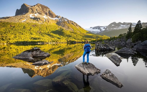 Hiker at the lake