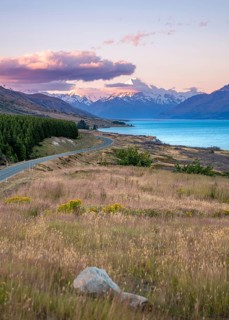 View of Mount Cook at sunset