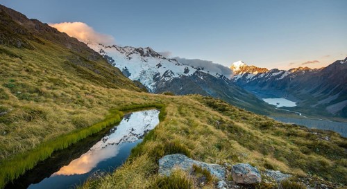 Reflection in mountain lake