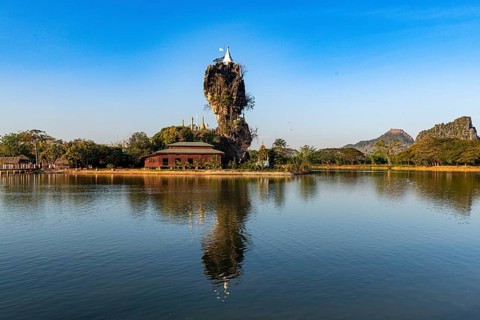 Little pagoda on a rock