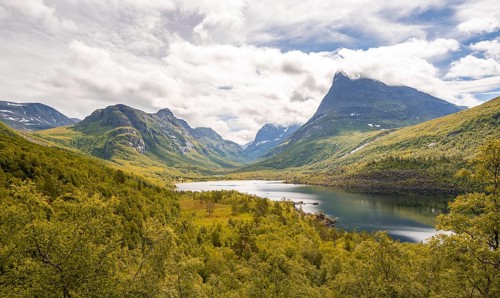 High valley Innerdalen with lake Innerdalsvatna