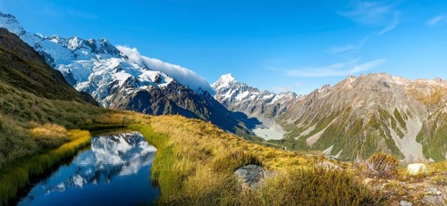 Reflection in mountain lake