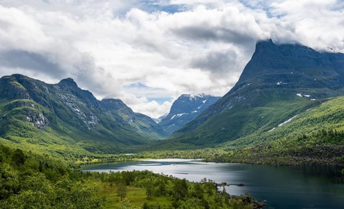 High valley Innerdalen with lake Innerdalsvatna