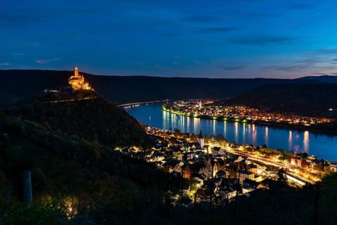 Marksburg Castle at dusk
