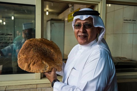Fresh bread at the fish market of Jeddah