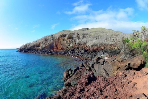 Red volcanic coast