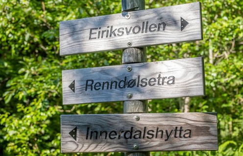 Signpost in Innerdalen High Valley