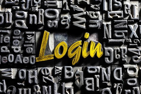 Old lead letters with golden writing