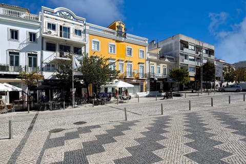 Paved shopping street