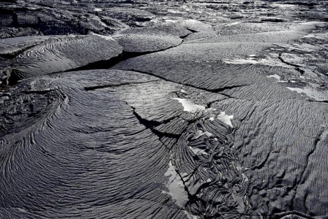 Knitted lava or pahoehoe lava