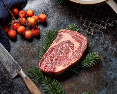 Grained piece of beef