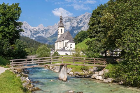 Parish church St. Sebastian with Ramsauer Ache