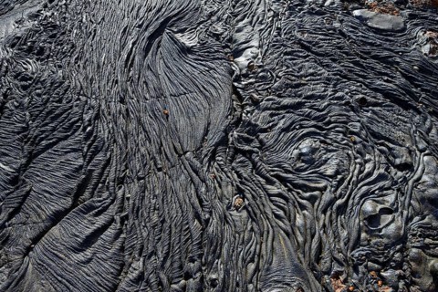 Knitted lava or pahoehoe lava