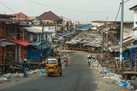 Waterfront market in the center of Monrovia