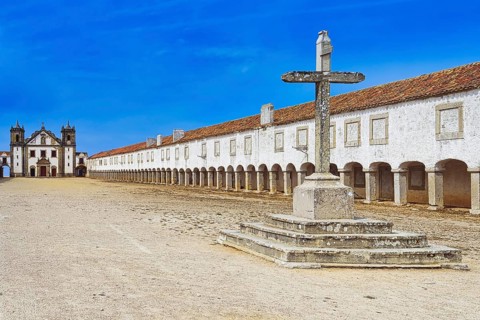 Cross in front of the Sanctuary of Our Lady of Espichel Cape
