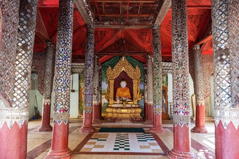Beautiful ornaments in the Shwezigon Pagoda