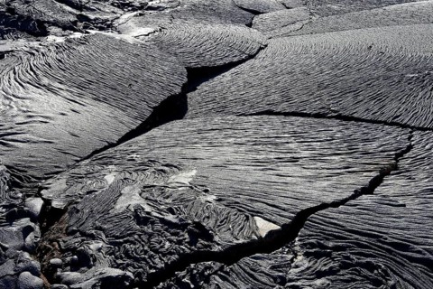 Knitted lava or pahoehoe lava