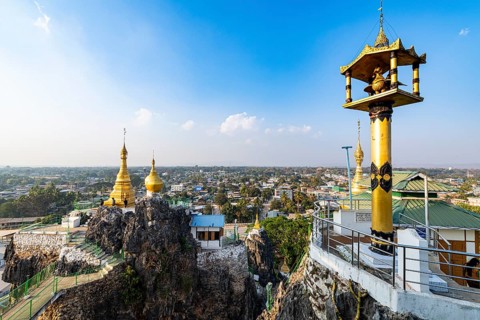 Taung Kew Paya built on rocks