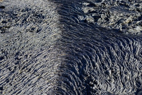 Knitted lava or pahoehoe lava