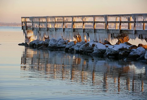 Pier with icicles
