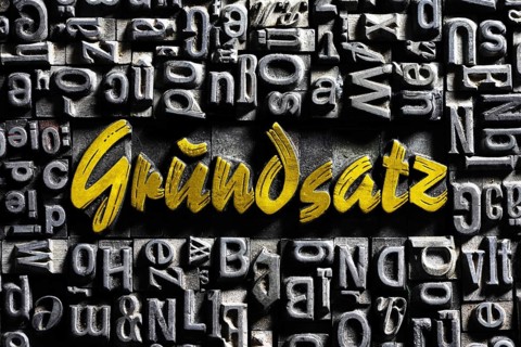 Old lead letters with golden writing