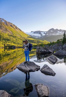 Hiker photographed