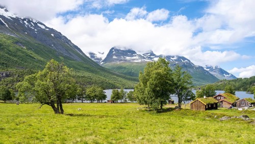 High valley Innerdalen with lake Innerdalsvatna