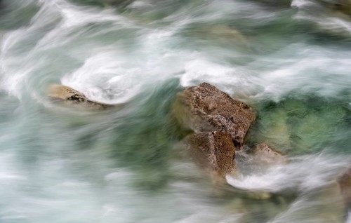 Water flowing over stones