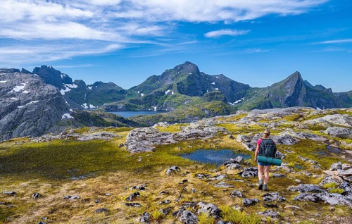 Hiker on hiking trail