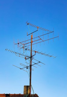 TV antenna on house roof