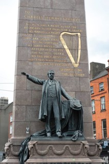 Monument with statue of Charles Stewart Parnell