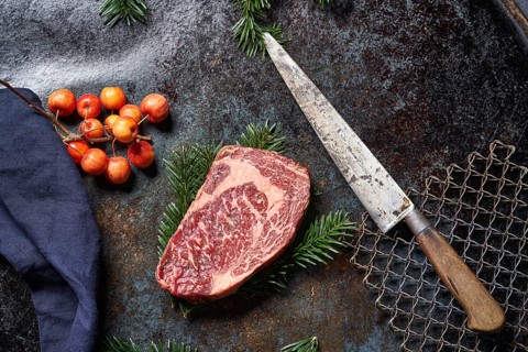 Grained piece of beef