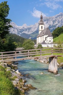 Parish church St. Sebastian with Ramsauer Ache