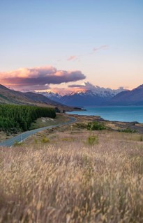 View of Mount Cook at sunset