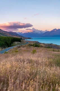View of Mount Cook at sunset