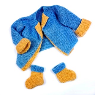 Baby clothes on white background