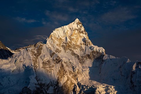 View from Kala Patthar in the evening light on Nuptse west flank