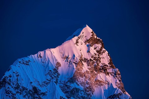 View from Kala Patthar in the evening light on Nuptse west flank