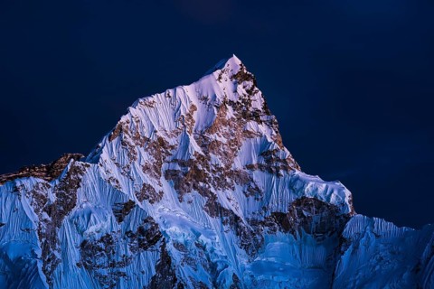 Sunset view from Kala Patthar on Nuptse west flank