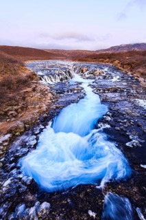 Bruarfoss waterfall in winter