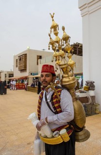 Colourful dressed traditional tea sekker