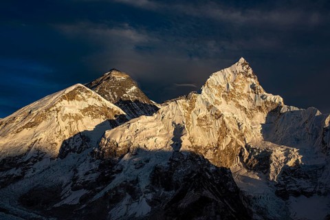 View from Kala Patthar in the evening light on Mount Everest