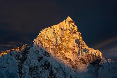 View from Kala Patthar in the evening light on Nuptse west flank
