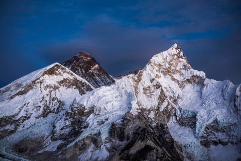 View from Kala Patthar in the evening light on Mount Everest