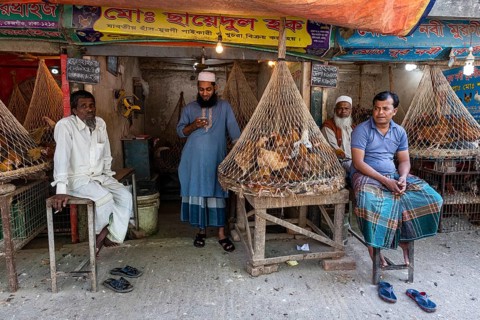 Vendors selling chicken
