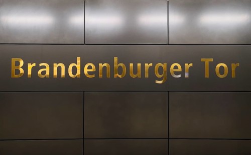 Brandenburg Gate lettering of the underground line U5