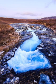 Bruarfoss waterfall in winter