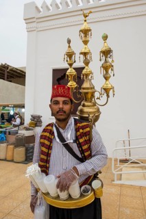 Colourful dressed traditional tea sekker