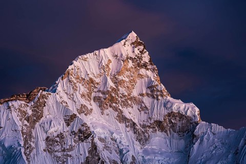 View from Kala Patthar in the evening light on Nuptse west flank