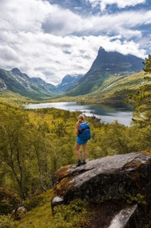 Hiker on rocks